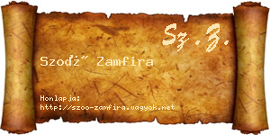 Szoó Zamfira névjegykártya